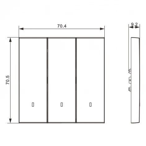 Клавиша 3-я с подсветкой, сталь Donel S08 DS28337
