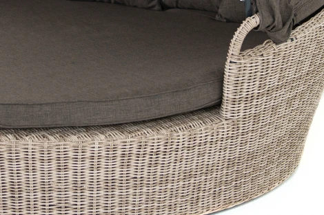 Плетеная кровать круглая, цвет бежевый 4SIS Стильяно YH-L618W beige