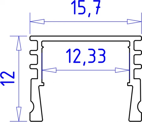Алюминиевый профиль накладной для светодиодной ленты до 15мм Ambrella Illumination GP1750WH