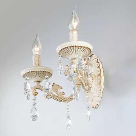 Бра Eurosvet Lia 3585/2 белый/прозрачный хрусталь Strotskis