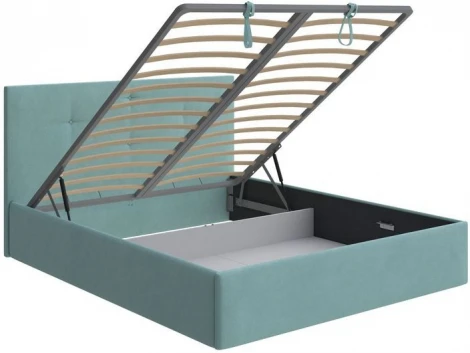 PROxSON Кровать Mono с бельевым ящиком (Ткань: Велюр Monopoly Мятный лёд (670)) 90x200
