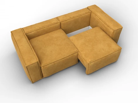 Диван прямой Лига-081 НПБ (ДСП/Пластик/Велюр/Желтый) Лига Диванов 130112