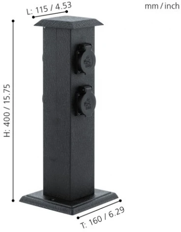 Уличный блок штекерных розеток Eglo Park 4 93426