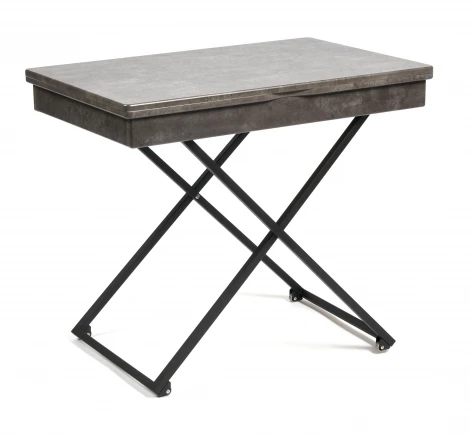 Стол универсальный трансформируемый MERIDIAN Серый бетон, основание черное (МДФ/металл)