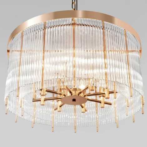 Подвесная люстра Loft It Montana 10299/600 French gold (220V, хрусталь, на цепи, круглые)