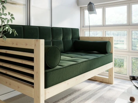 Диван Arsko прямой Сега М сосна велюр зеленый