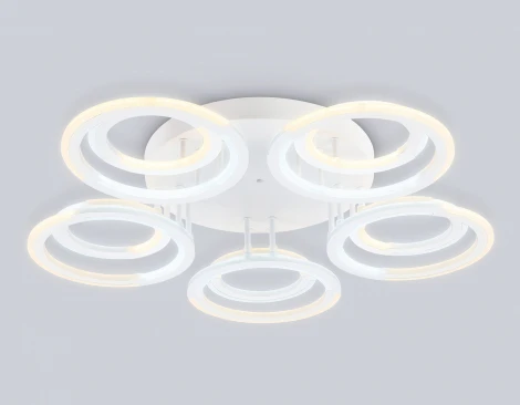 Потолочная люстра светодиодная на штанге с пультом регулировкой цветовой температуры яркости и ночным режимом Ambrella ACRYLICA FA8944 (220V, кольцо)