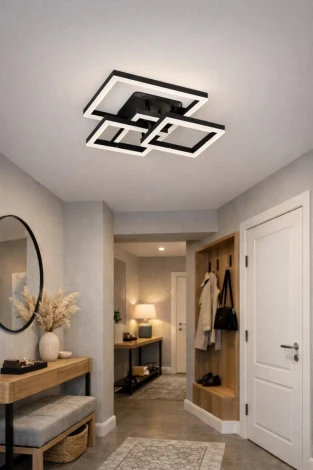 Потолочная люстра светодиодная на штанге с пультом с регулировкой цветовой температуры LED4U L11015-4 BK