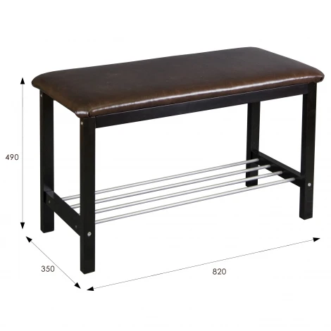 Банкетка Фабио венге/экокожа коричневый Mebelik 000526