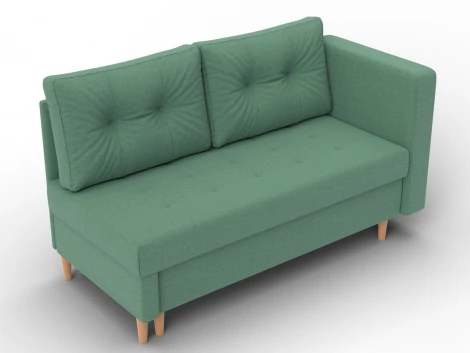 Кушетка Лига-098 (ДВП,ДСП,ЛДСП,Брус,Фанера/Дерево/Рогожка/Зеленый) Лига Диванов 132579
