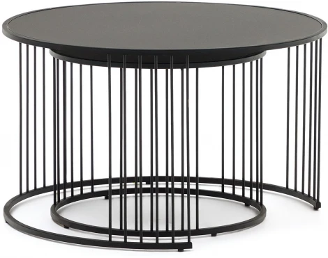 Журнальный стол La Forma (ex Julia Grup) Hadar (Матовый,Черный/ Стекло)