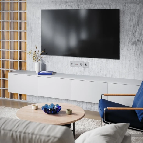 Накладка для розетки TV+RJ45 кат. 6 (серый) Voltum S70 VLS002716