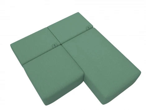 Диван угловой модульный Лига-060 НПБ угол универсальный (ЛДСП,Брус,Фанера/Пластик/Рогожка/Зеленый) Лига Диванов 129717