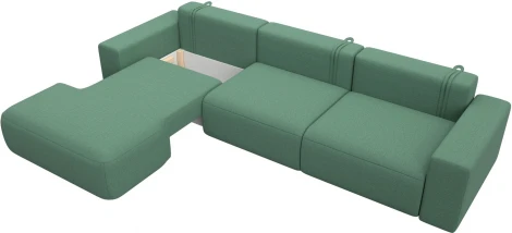 Диван угловой Лига-036 НПБ Классик Лонг левый угол Лига Диванов (Рогожка) арт.124679L