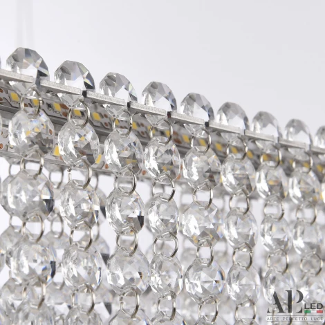 Подвесная люстра светодиодная APL LED Sicilia SH04.52.B.Ni.4000 (220V, хрусталь, на тросе)