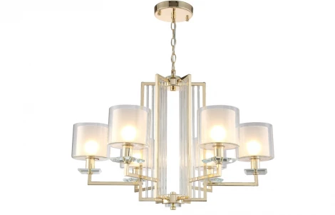 Подвесная люстра Crystal Lux Nicolas SP-PL6 GOLD/WHITE (220V, на цепи)