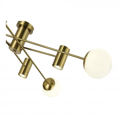 Потолочная люстра Evoluce Raito SLE1105-302-08 Латунь/Белый GU10+E27 4+4*5+60W