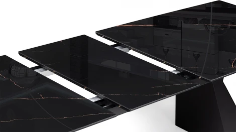 Стеклянный стол Woodville Денхольм 240(290)х100х75 обсидиан / черный 553549