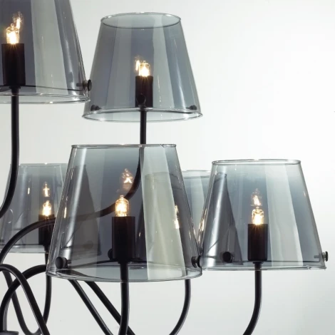 Потолочная люстра ярусная на штанге Lumion Smoky 6570/12C черный/дымчатый/металл/стекло G9 12*20W 220V