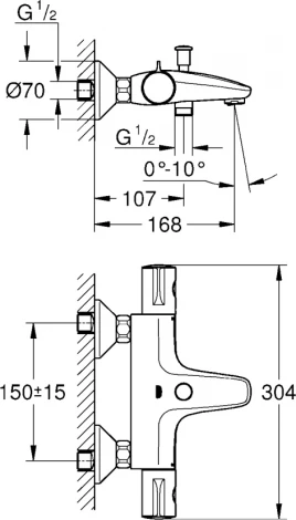 Термостат Grohe Grohtherm 800 34576000 для ванны с душем
