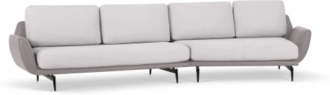 Диван Ispani угловой правый ОГОГО (арт.803484), (Ткань,Экокожа/Серый)