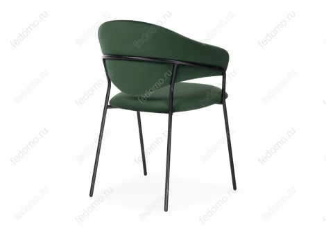 Стул Woodville на металлокаркасе Рансол темно-зеленый / черный глянец 483861