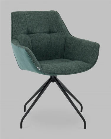 Кресло вращающееся Кимберли рогожка/замша зеленый Stool Group арт.УТ000041752