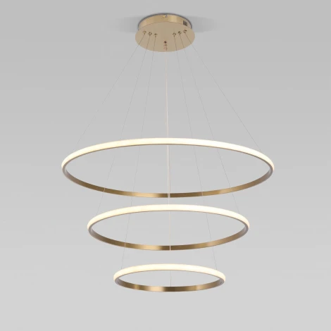 Подвесной светильник ярусный Eurosvet Collars 90264/3 латунь (регулировка яркости, LED, 220V, пульт управления, на тросе)