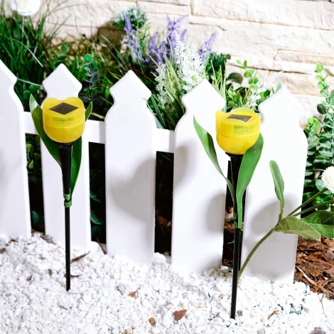 Грунтовый светильник на солнечной батарее Uniel USL-C-452/PT305 YELLOW TULIP (LED, цветы)