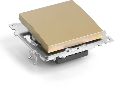 Выключатель одноклавишный (золото) Stekker Катрин 49213