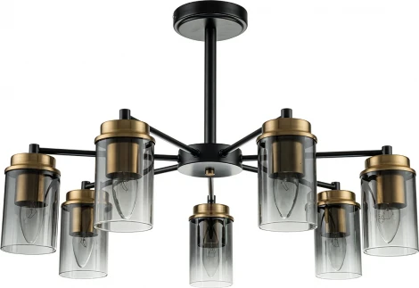 Потолочная люстра на штанге Escada Dinasty 2118/7P E14*40W Black/Brass (220V)