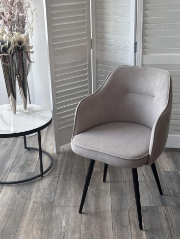 Стул ЛОРИС 360 град. поворот. цвет B22 Серый, велюр / черный каркас M-City 64737