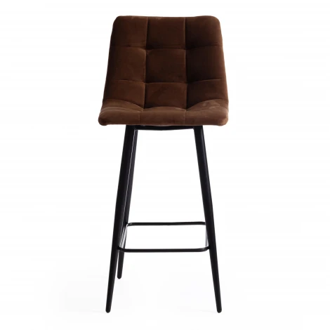 Стул полубарный CHILLY (mod. 7095пб ) коричневый barkhat 11/черный (ткань/металл)