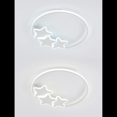 Потолочная светодиодная люстра Natali Kovaltseva Stars LED LAMPS 81180 с пультом ДУ, моб. приложением 100W, белый, LED (регулировка яркости, 220V, круглые, звезды)