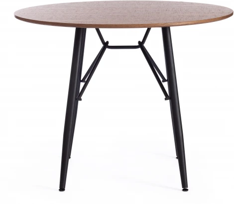 Стол RUSTO (mod. 283) МДФ/металл, D100 х 75 см, Black (Черный) / Walnut (Орех) 10 Tetchair 15520