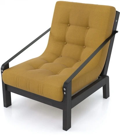 Кресло Arsko Локи венге желтая рогожка