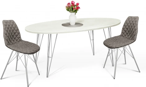 Обеденная группа SHT-DS122 коричневый сахар/бетон крем/хром лак Sheffilton 3023862901