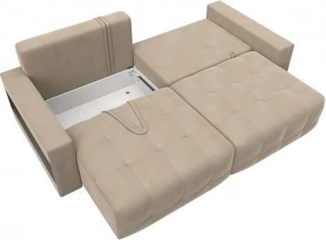 Диван прямой с полками Лига-053 НПБ Лига Диванов (Велюр) арт.128889