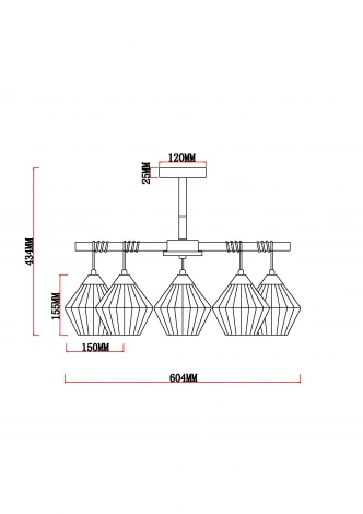Потолочная люстра на штанге MyFar Bella MR1771-5C (220V)