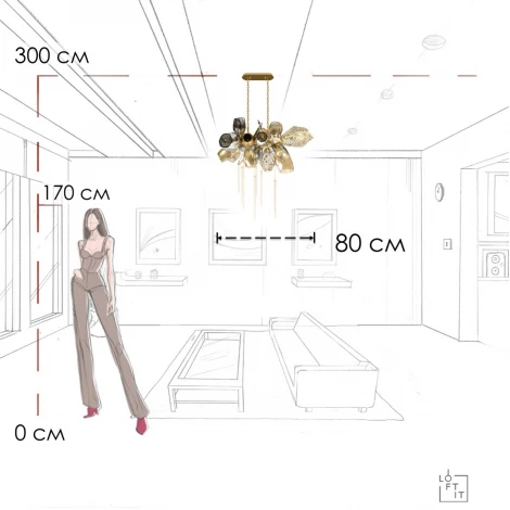 Подвесная люстра Loft It Britannica 10401/800L (220V, на цепи)