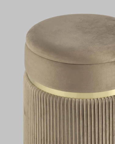 Пуф Миранда с ящиком велюр бежевый УТ000025562