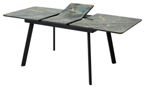 Стол АРУБА 140 ШТОРМ, стекло / ЧЕРНЫЙ