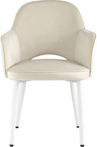 Стул Stool Group Венера велюр кремовый ножки белые