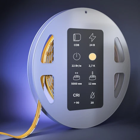 Светодиодная лента Ультра 24В COBD 22Вт/м 2700К 5м IP20 Maytoni Led Strip 201312