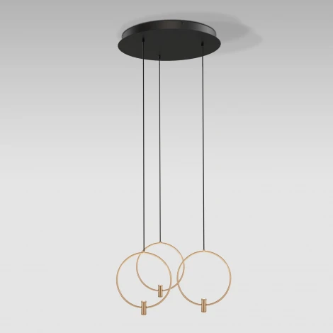 Подвесной светильник светодиодный Eurosvet Layla 50257/3 LED черный/ латунь (220V, на проводе)