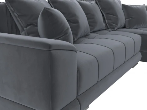 Диван угловой НордСтар правый угол (Серый/Велюр) Лига Диванов арт.121110