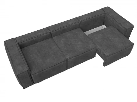 Диван прямой Лига-081 НПБ Лонг (ДСП/Пластик/Велюр/Темно-серый) Лига Диванов 130138