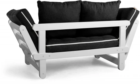 Кушетка Arsko Сламбер BOX белая эмаль черная рогожка