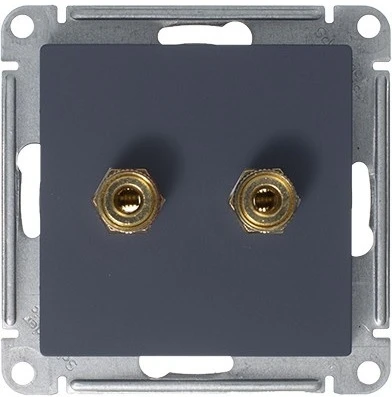 Акустическая розетка встраиваемая двойная (грифель) Systeme Electric AtlasDesign ATN000787