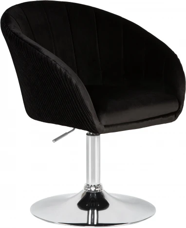 Кресло дизайнерское DOBRIN EDISON (черный велюр (1922-21)) 8600-LM 8600-LM, цвет сиденья черный (1922-21), основания хром